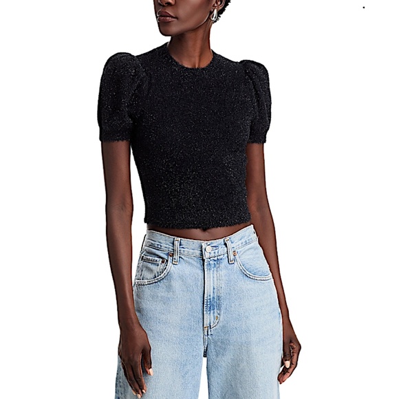 ALICE + OLIVIA Ciara Sparkly Crop Sweater - Picture 2 of 14